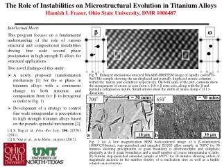The Role of Instabilities on Microstructural Evolution in Titanium Alloys