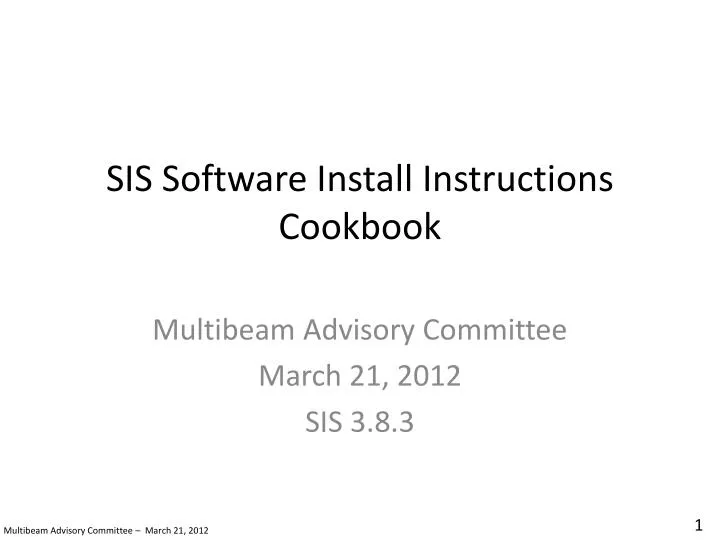 sis software install instructions cookbook