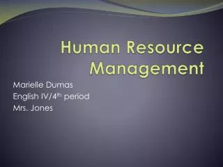 Human Resource Management