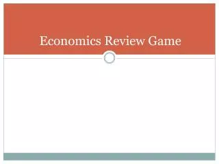 Economics Review Game