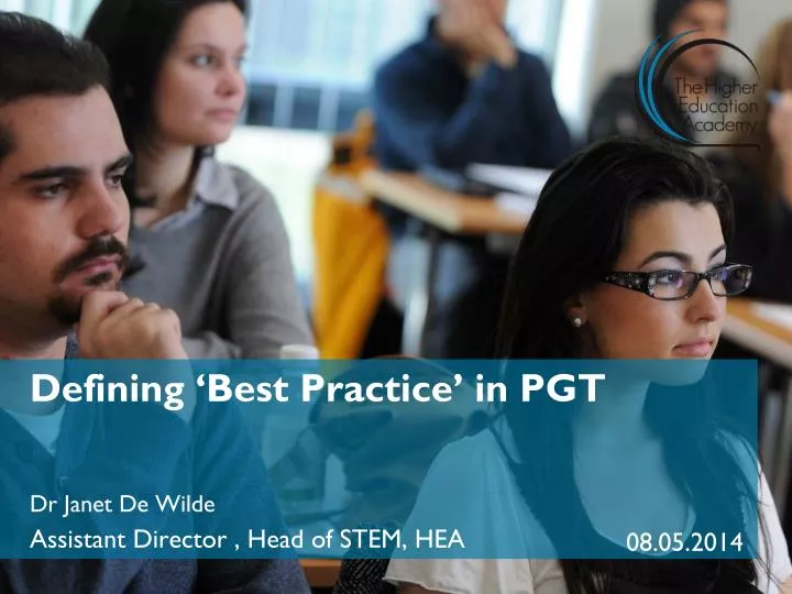 defining best practice in pgt