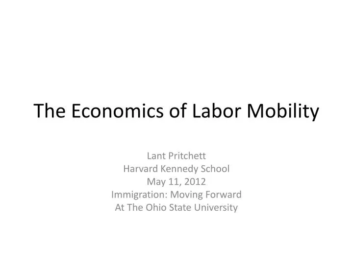 the economics of labor mobility