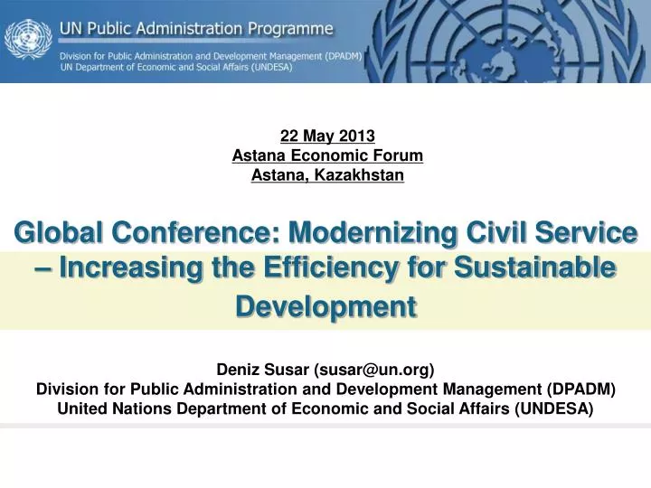 global conference modernizing civil service increasing the efficiency for sustainable development