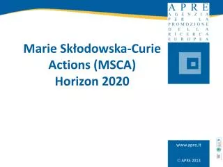 Marie Sk?odowska-Curie Actions (MSCA) Horizon 2020