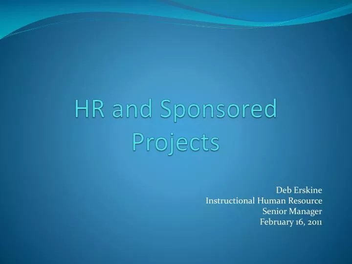 hr and sponsored projects