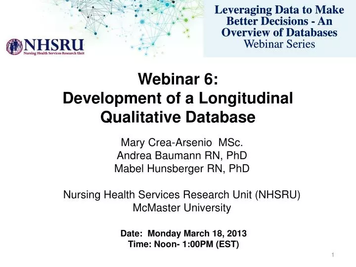 webinar 6 development of a longitudinal qualitative database
