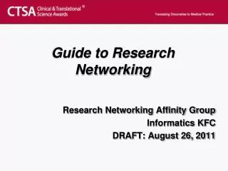 Guide to Research Networking