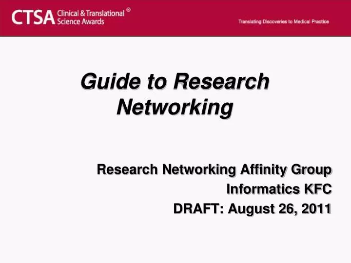 guide to research networking