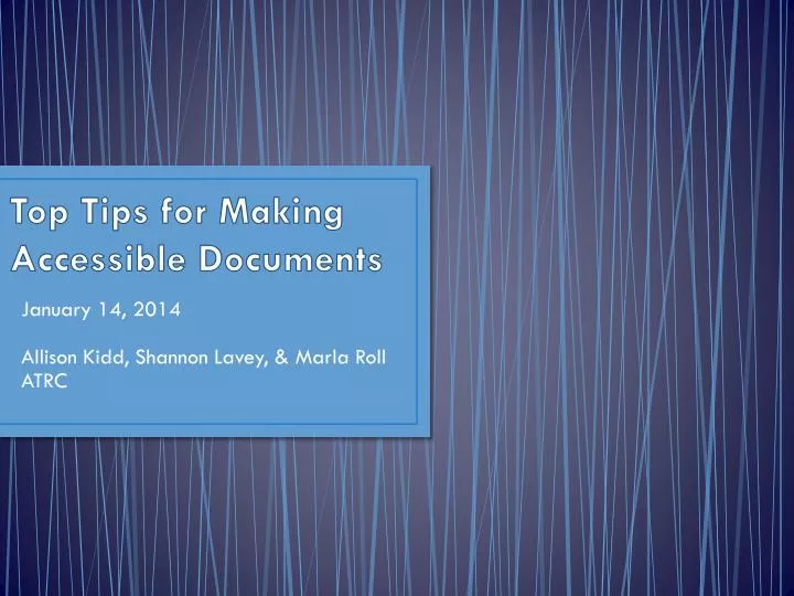 top tips for making accessible documents