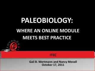 Paleobiology : Where An Online Module Meets Best Practice