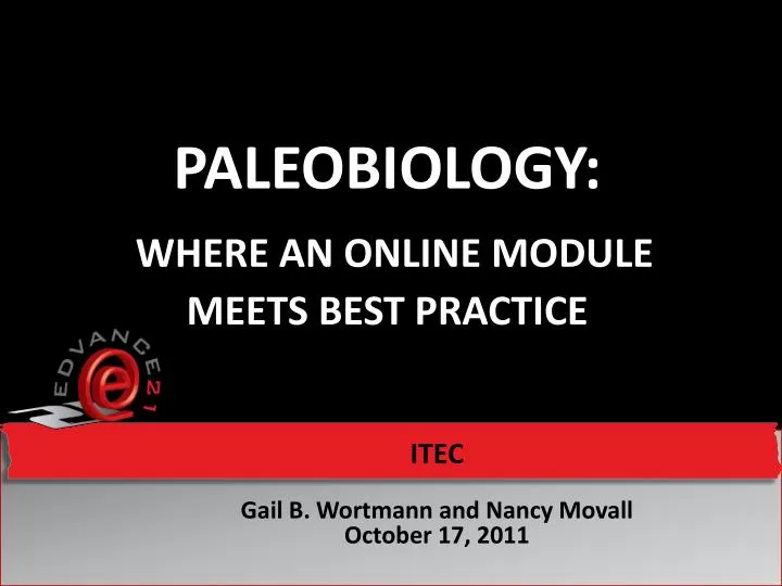 paleobiology where an online module meets best practice