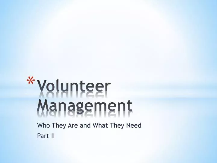 volunteer management