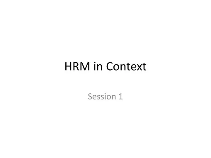 hrm in context