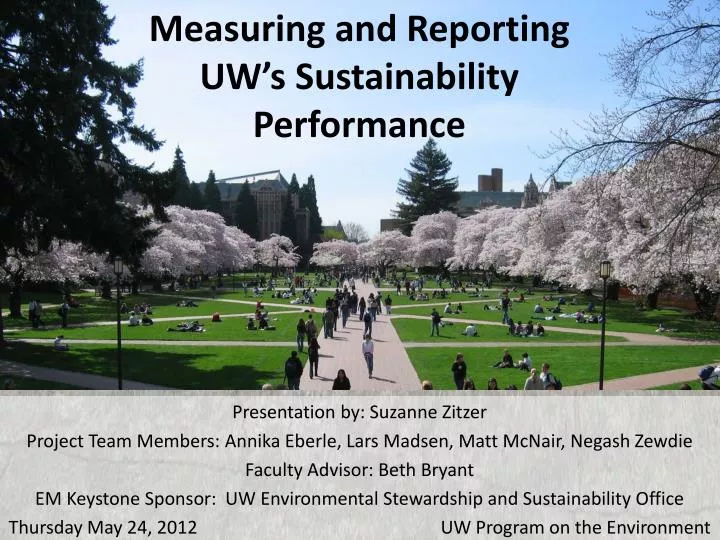 measuring and reporting uw s sustainability performance