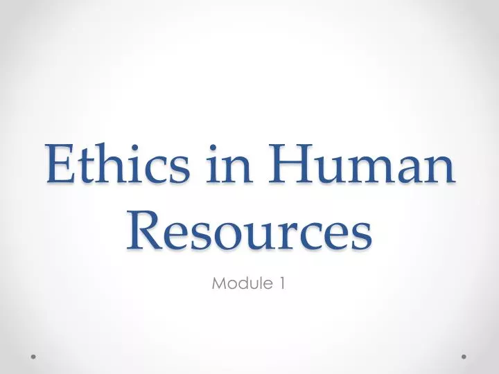 ethics in human resources