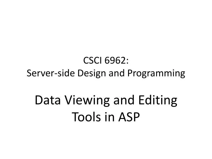 csci 6962 server side design and programming