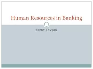 Human Resources in Banking