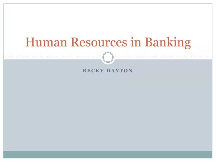 human resources in banking
