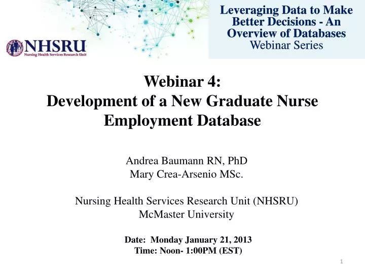 webinar 4 development of a new graduate nurse employment database