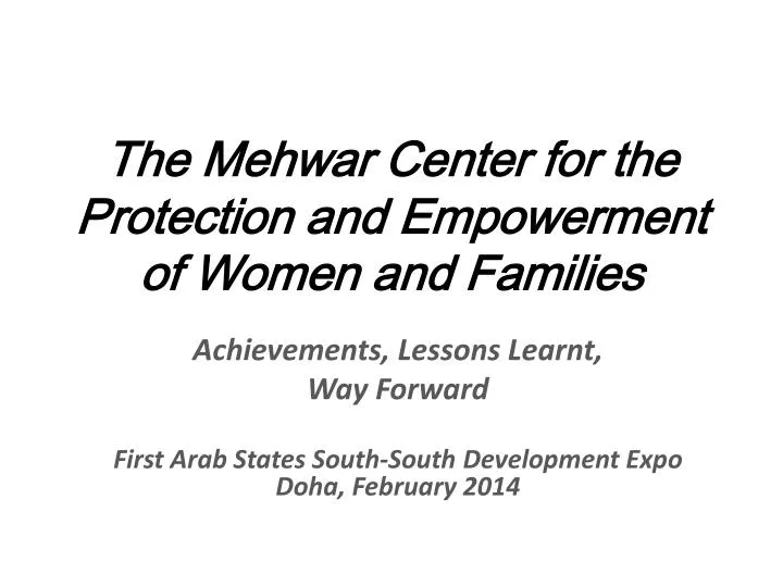 the mehwar center for the protection and empowerment of women and families