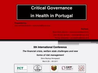 Critical Governance in Health in Portugal