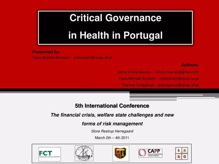 critical governance in health in portugal