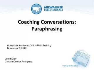 Coaching Conversations: Paraphrasing