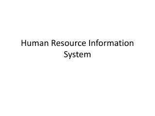 Human Resource Information System