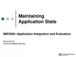 Maintaining Application State