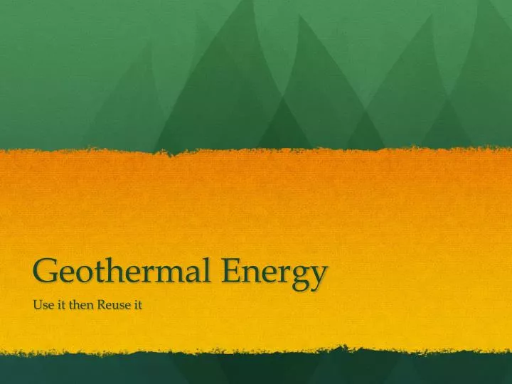 geothermal energy