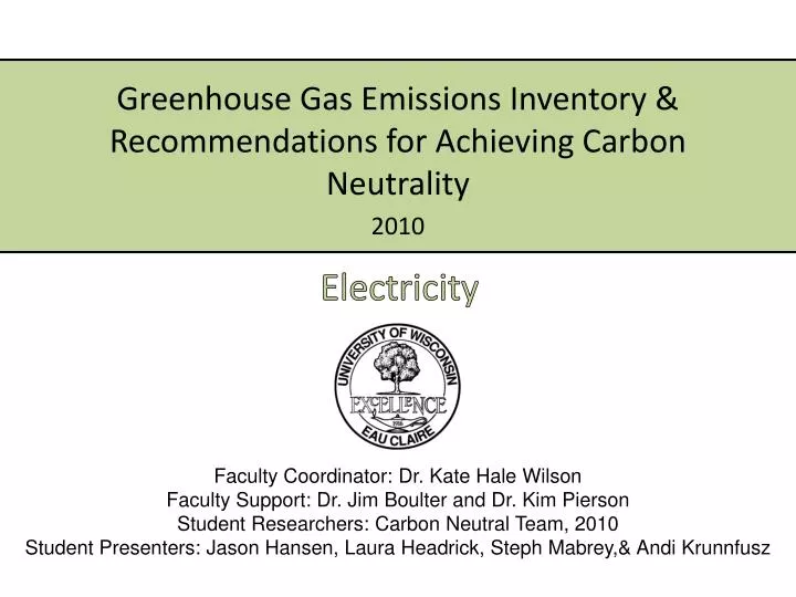 greenhouse gas emissions inventory recommendations for achieving carbon neutrality