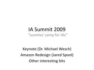 IA Summit 2009