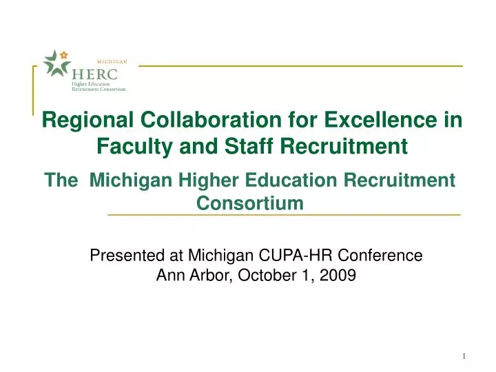 regional collaboration for excellence in faculty and staff recruitment