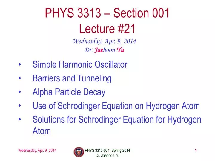 phys 3313 section 001 lecture 21