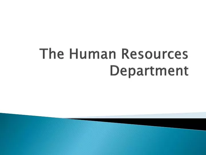 the human resources department