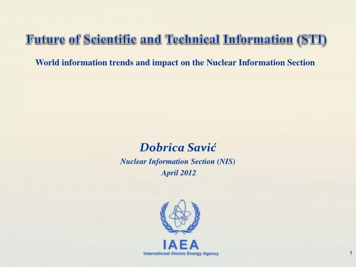 dobrica savi nuclear information section nis april 2012