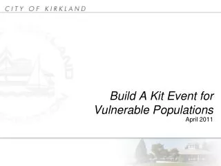 Build A Kit Event for Vulnerable Populations