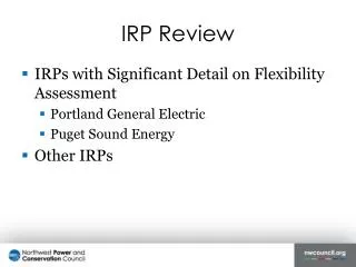 IRP Review