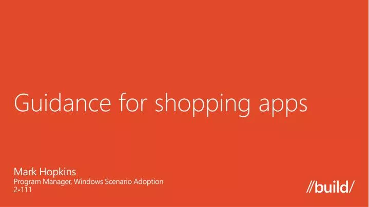 guidance for shopping apps