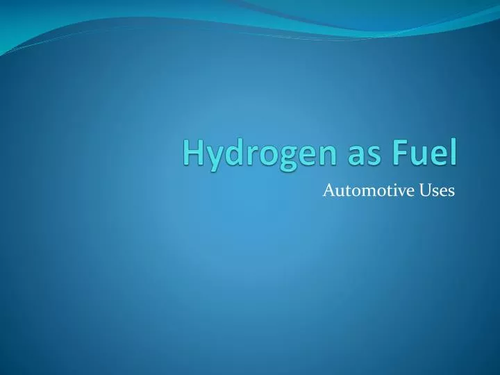 hydrogen as fuel