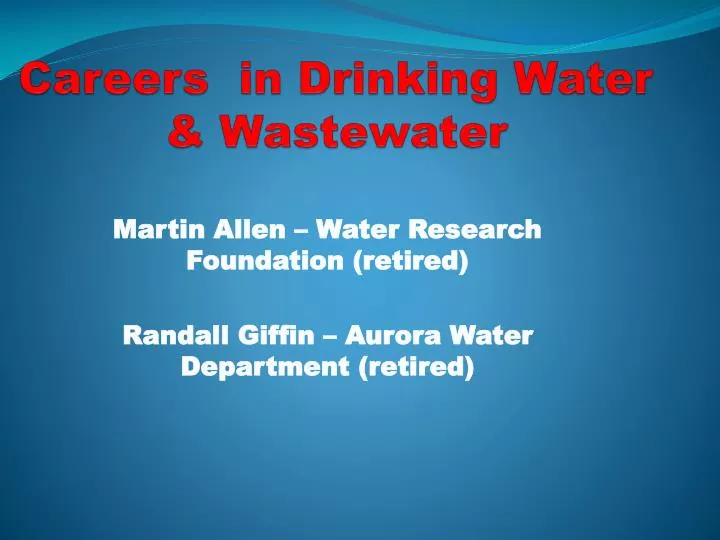 careers in drinking water wastewater