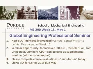 Global Engineering Professional Seminar