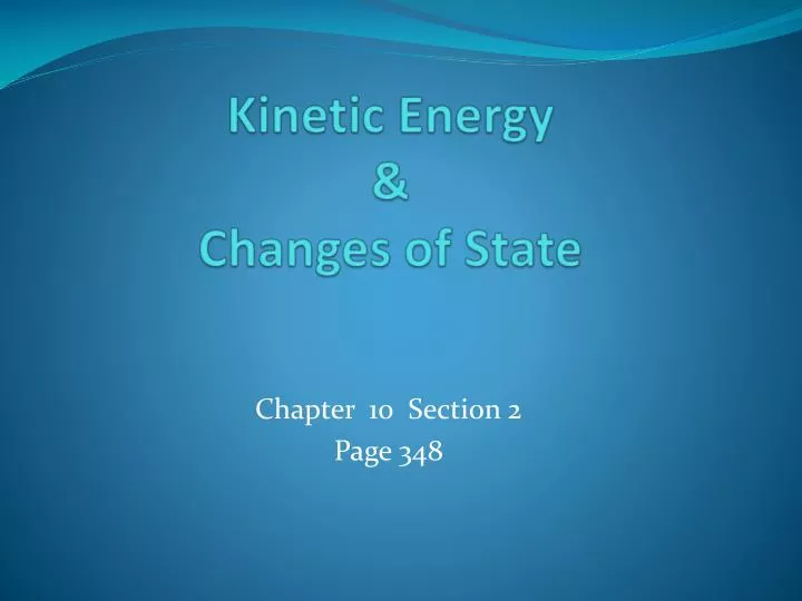 kinetic energy changes of state