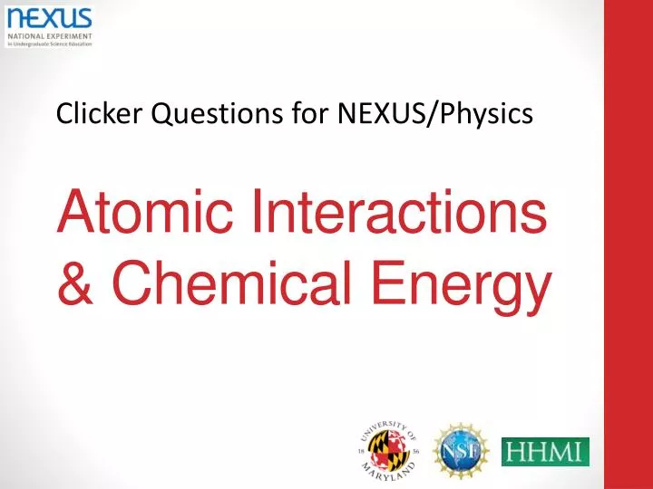 atomic interactions chemical energy