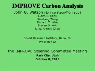 IMPROVE Carbon Analysis