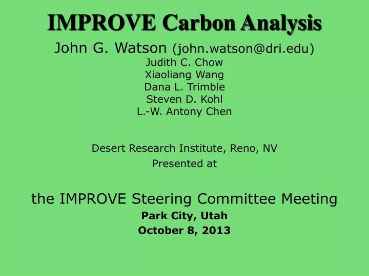 improve carbon analysis