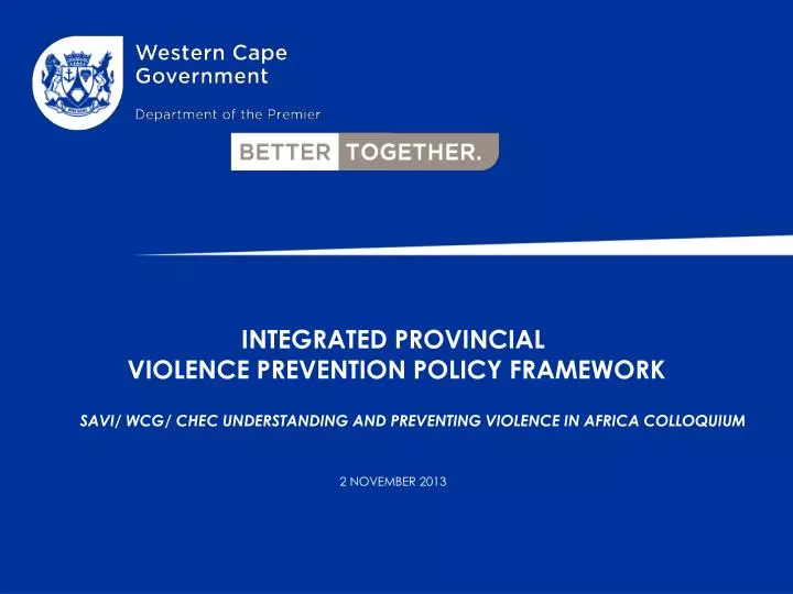 integrated provincial violence prevention policy framework