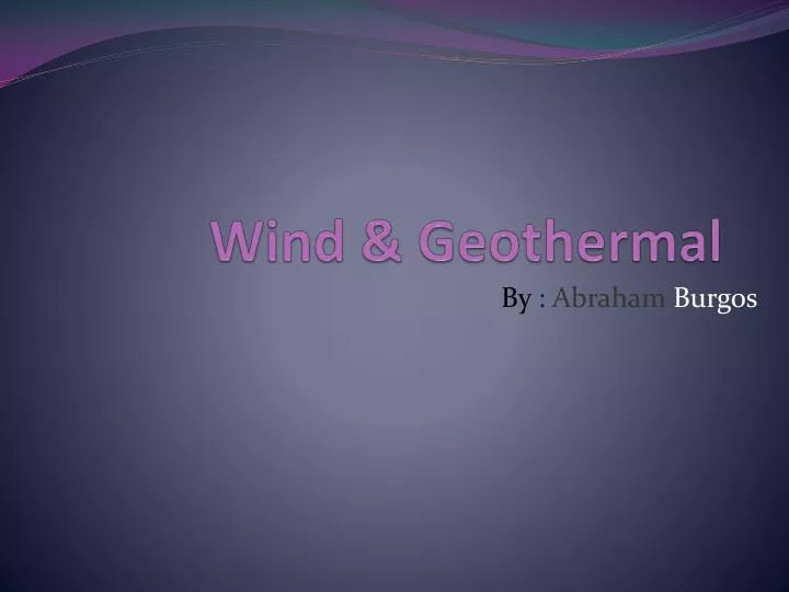 wind geothermal