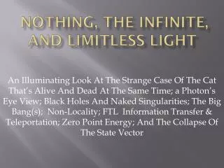 Nothing, The Infinite, and Limitless Light