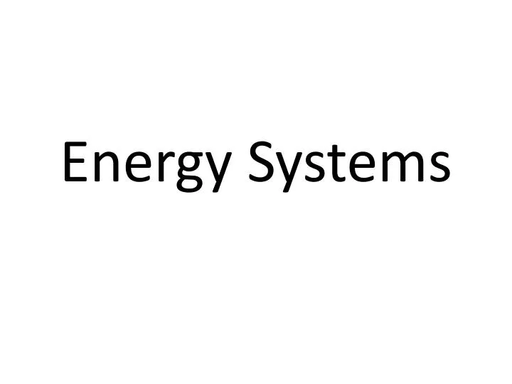 energy systems